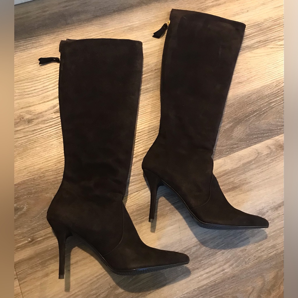 11.5 Stuart Weitzman Dark Brown Heeled Boots